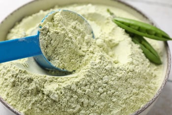 Bowl of pea protein