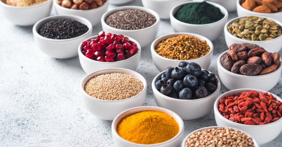 Bowls of various ingredients